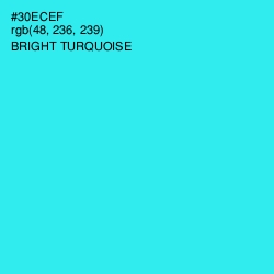 #30ECEF - Bright Turquoise Color Image